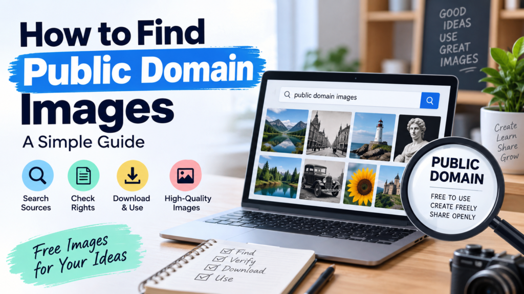 How to find public domain images using online sources and image rights checks